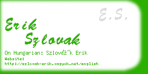 erik szlovak business card